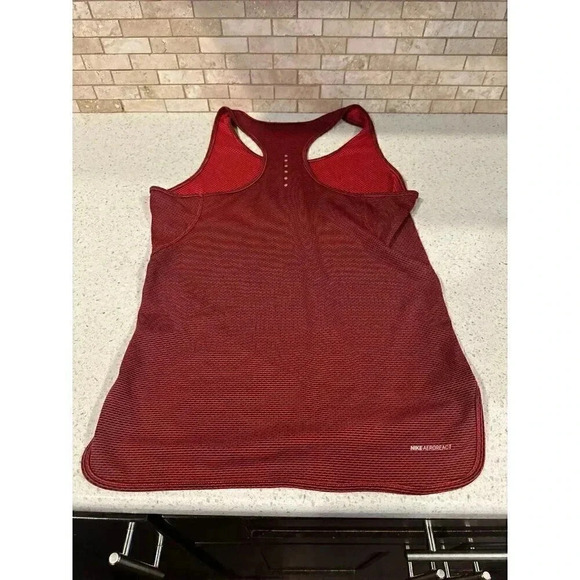 Nike‎ Aeroreact Racerback Stripe Tank Top Red small b3 - Picture 2 of 2